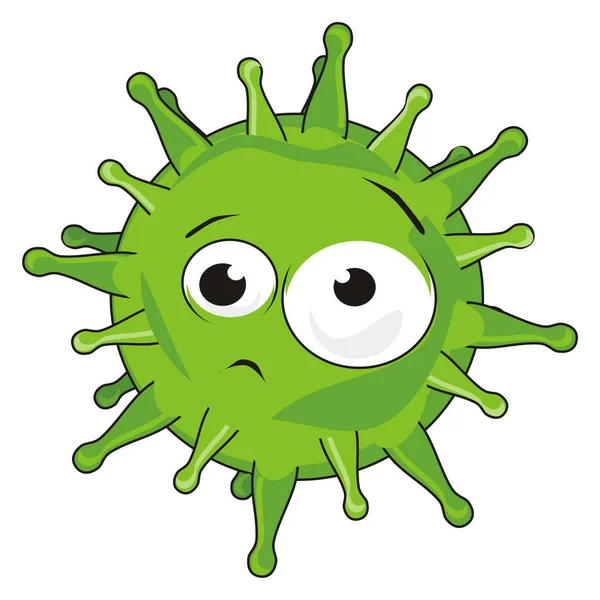 Trauriges Grünes Gesicht Des Coronavirus — Stockfoto