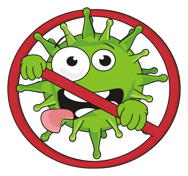 Vírus Verde Louco Proibição Vermelha — Fotografia de Stock