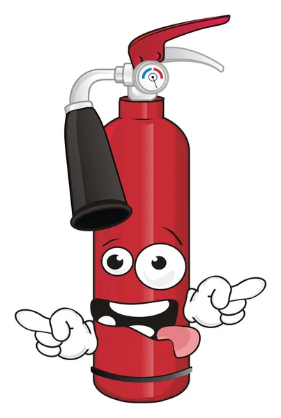 Extintor Incêndio Louco Com Língua Mãos — Fotografia de Stock
