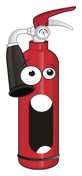 Extintor Incêndio Vermelho Com Boca Aberta — Fotografia de Stock