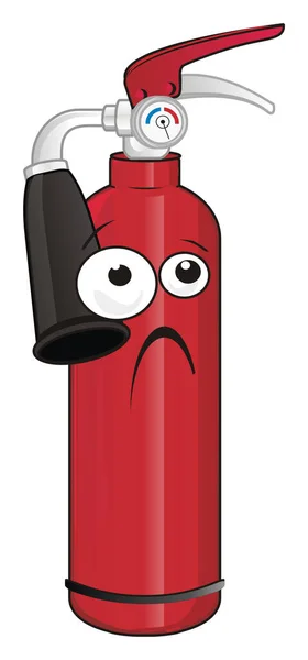 Sad Red Fire Extinguisher Stand — Stock Photo, Image