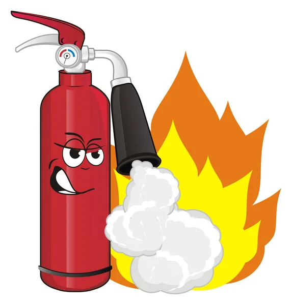 Mal Extintor Incêndio Com Espuma Fogo — Fotografia de Stock