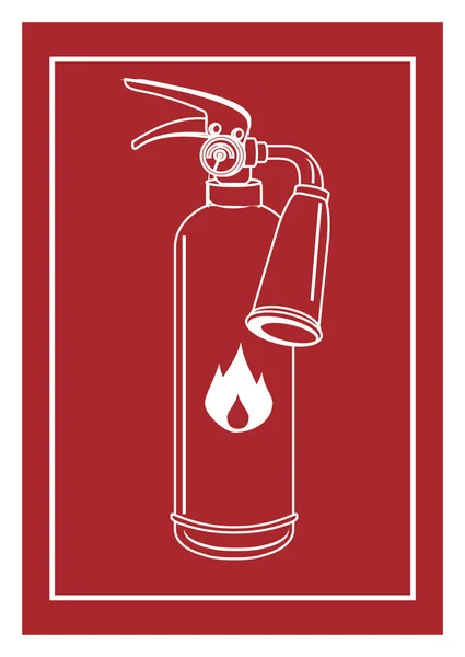 Señal Roja Con Extintor Fuego Rojo Blanco — Foto de Stock