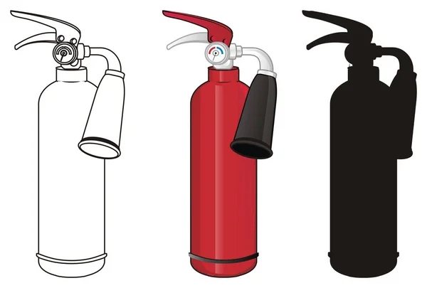 Muitos Extintores Incêndio — Fotografia de Stock