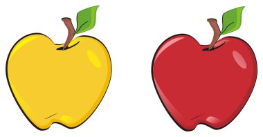 Kırmızı elmalı sarı elma