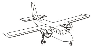 Beyaz arka planda renkli bir uçak değil