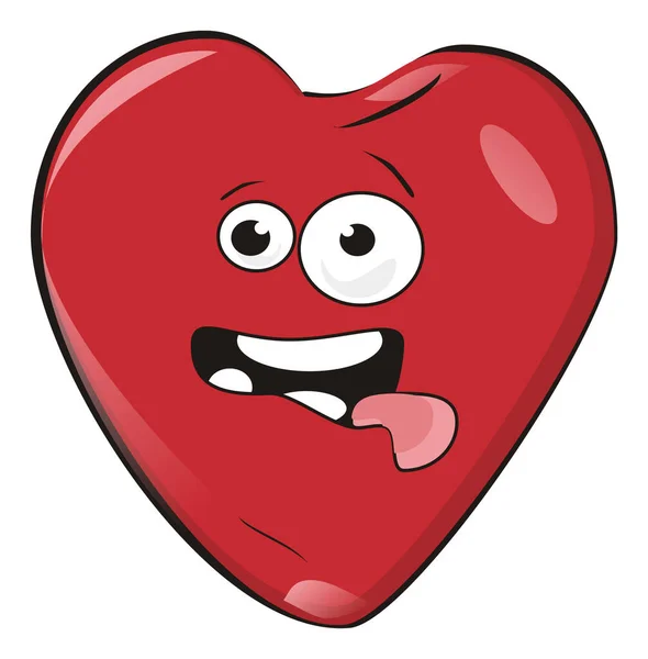 Божевільне Щасливе Червоне Серце — стокове фото