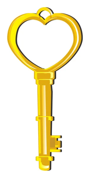 Jeden Zlatý Klíč Bílém Pozadí — Stock fotografie