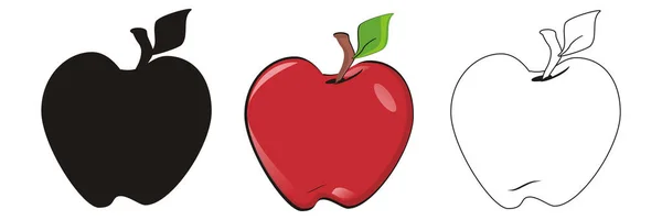 Trzy Różne Jabłka Białym Tle — Zdjęcie stockowe