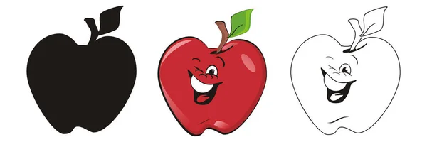 Dużo Różnych Śmiesznych Jabłek — Zdjęcie stockowe