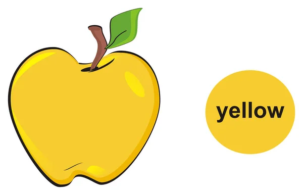 Żółte Jabłko Żółtym Kolorze — Zdjęcie stockowe