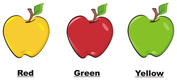Tres Manzanas Diferentes Sus Colores —  Fotos de Stock