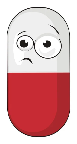 Smutna Czerwono Biała Tabletka — Zdjęcie stockowe