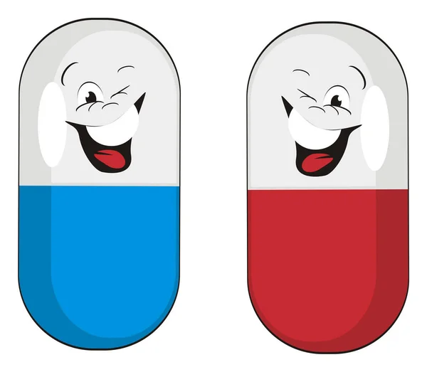 Funny Colored Pills Stand Together — Stock Photo, Image