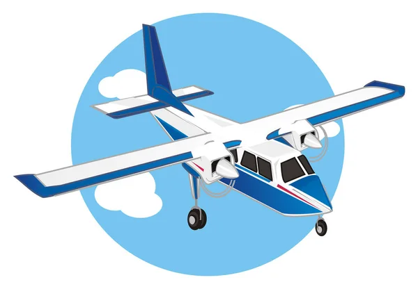 Avião Azul Branco Céu — Fotografia de Stock