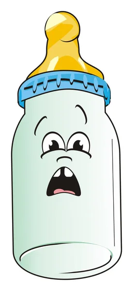 Überraschung Babyflasche Mit Milch — Stockfoto