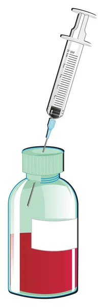 Bottle Syringe White Background — Stock Photo, Image