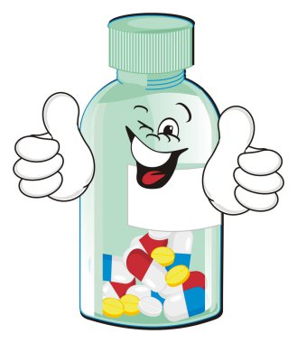 Gülümseyen hap şişesi jest sınıfı gösteriyor.