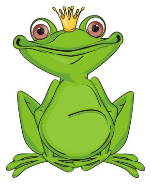 Prenses yeşil kurbağa ve altın taç