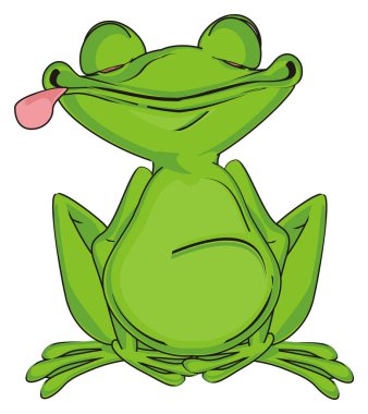 yeşil kurbağa otur ve uyu.