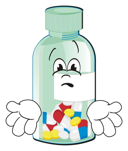 Szomorú Gyógyszeres Üveg Kezekkel — Stock Fotó