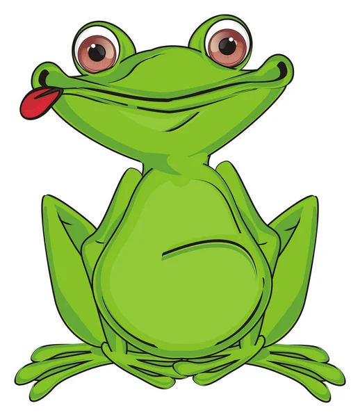 Αστείο Πράσινο Βάτραχος Κόκκινη Γλώσσα — Φωτογραφία Αρχείου