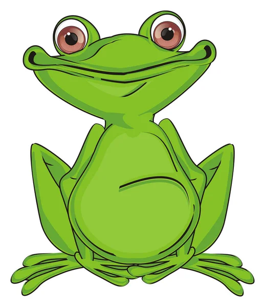 Λίγο Αστείο Πράσινο Βάτραχος Κάθονται — Φωτογραφία Αρχείου