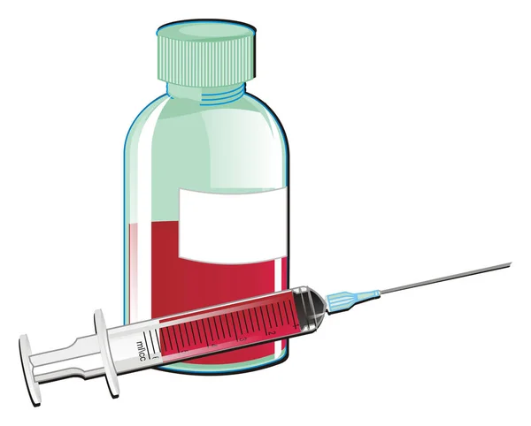 Syringe Blood Bottle — Stock Photo, Image