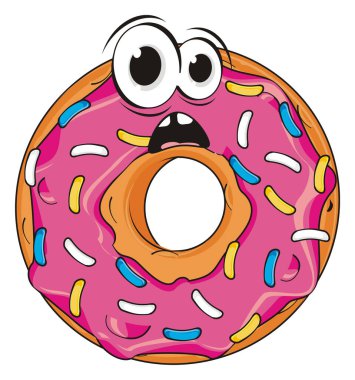 Ağzını açmış sürpriz pembe çörek.