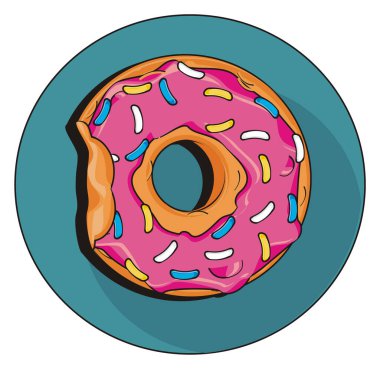 Mavi simgeli bir pembe çörek