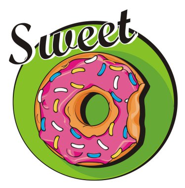 Tatlı ve lezzetli pembe çörek. 