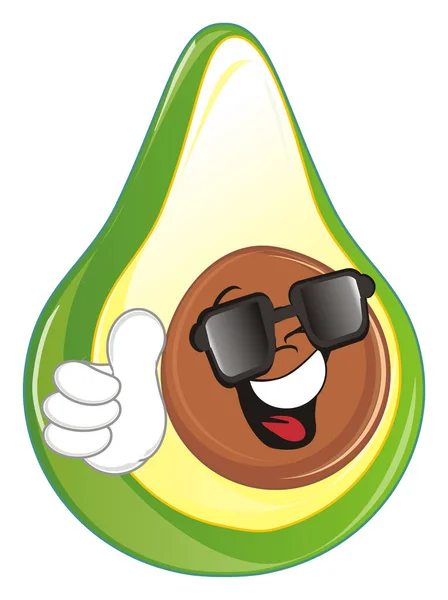 Art Grüne Avocado Mit Schwarzer Sonnenbrille — Stockfoto