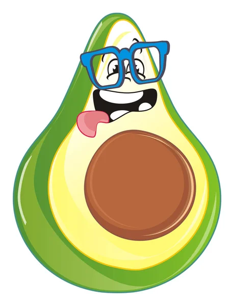 Verrückte Grüne Avocado Mit Blauer Brille — Stockfoto