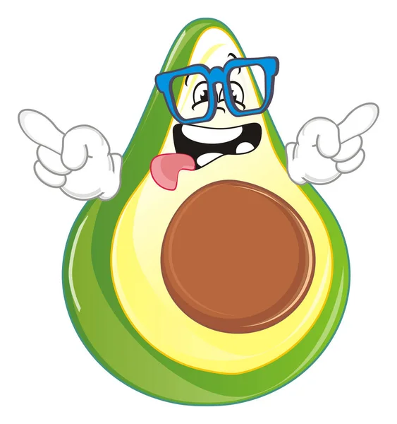 Lustige Grüne Avocado Mit Blauer Brille — Stockfoto