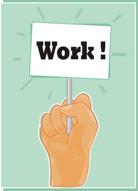 İnsan eli afişi kelime işiyle tutar