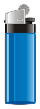 Beyaz arkaplanda mavi bir çakmak