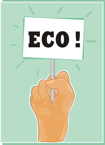 Menselijk Handvat Banner Met Woord Eco — Stockfoto