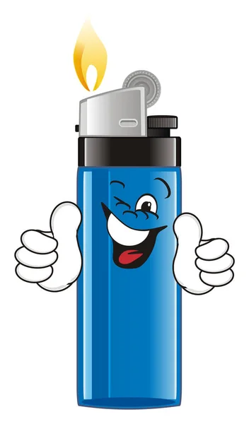 Heureux Bleu Briquet Montrer Geste Classe — Photo