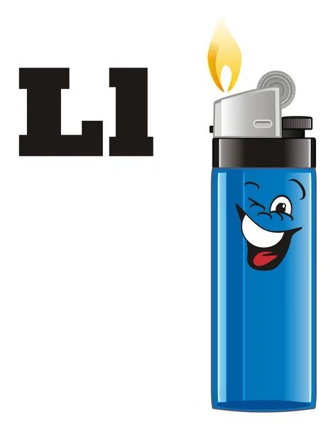 Happy Blue Lighter Black Letters — Stock Photo, Image