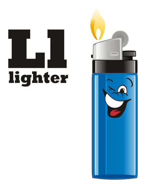 Briquet Bleu Souriant Abc Noir — Photo