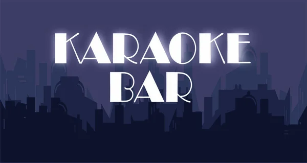 Nacht Stad Inscriptie Karaoke Bar — Stockfoto