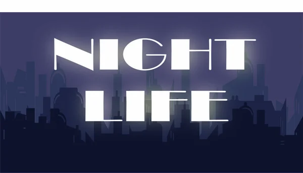 Cidade Noturna Vida Noturna Inscrição — Fotografia de Stock