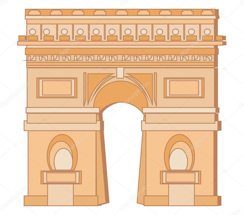 arc of triumph on a white background