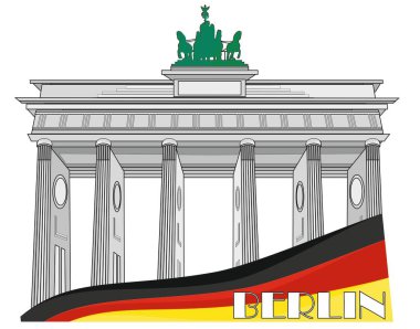 Berlin 'in sembolleriyle Brandenburg Kapısı