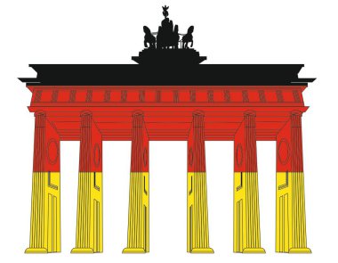 Brandenburg Kapısı 'nda Almanya bayrağı