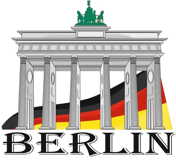 Brandenburg Gate and flag with letters