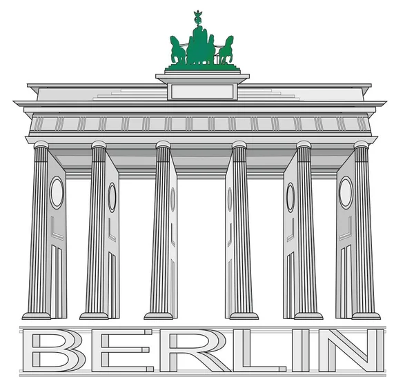 Brandenburger Tor Och Ord Berlin — Stockfoto