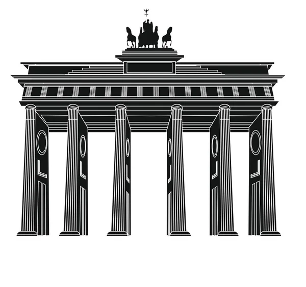 Svart Och Vit Brandenburger Tor — Stockfoto