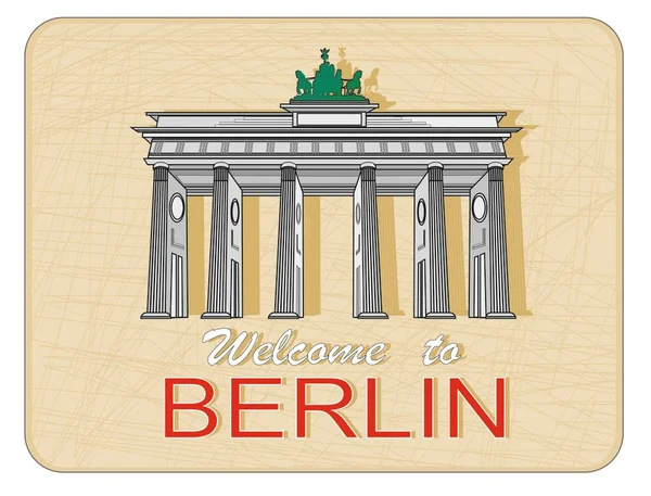 card with Brandenburg Gate and words
