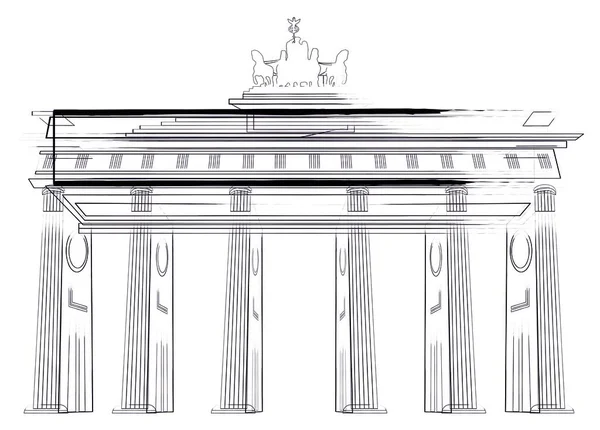 Beyaz Siyah Brandenburg Kapısı — Stok fotoğraf